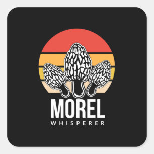 Pegatina Cuadrada Mushroom Hunter Morel Whisperer