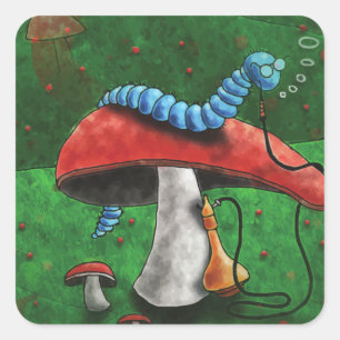 Pegatina Cuadrada Mushroom mágico