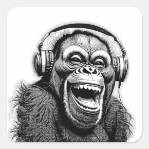 Pegatina Cuadrada Music Ape