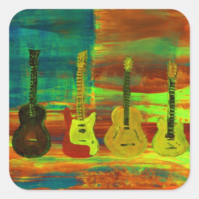 Pegatina Cuadrada Música Americana (Anverso)