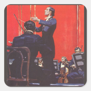 Pegatina Cuadrada Música antigua, dirección de orquesta