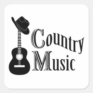 Pegatina Cuadrada Música country