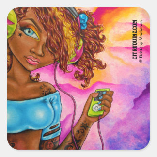 Pegatina Cuadrada Música De Amor Por Brittany Mackason