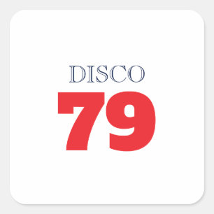 Pegatina Cuadrada Música de Entretenimiento Disco 79 Pop Art Retro