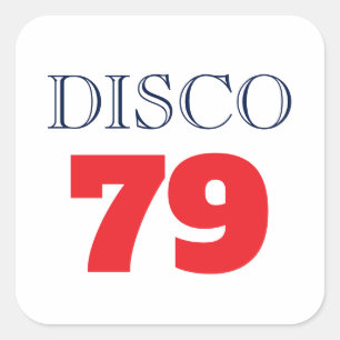 Pegatina Cuadrada Música de Entretenimiento Disco 79 Pop Art Retro