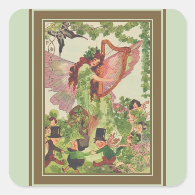 Pegatina Cuadrada Música de Faerie (Anverso)
