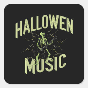 PEGATINA CUADRADA MÚSICA DE HALLOWEEN