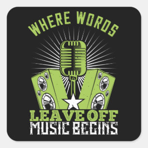 Pegatina Cuadrada Música - Donde las palabras dejan de lado la músic