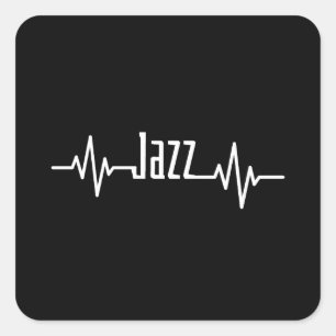 Pegatina Cuadrada Música Latido de Jazz