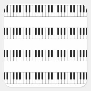 Pegatina Cuadrada Música: Patrón de teclado de piano