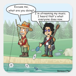 Pegatina Cuadrada Música Streaming Funny Pun 20 Pegatinas Cuadrados