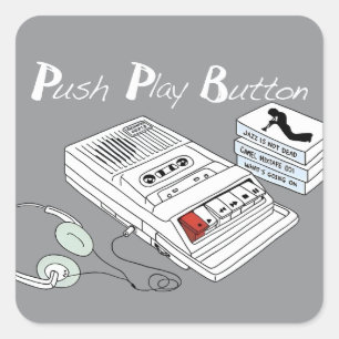Pegatina Cuadrada Música Vintage 