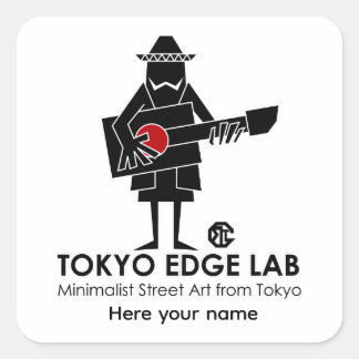 Pegatina Cuadrada Músico Mexicano Urbano Moderno -Tokyo Edge Lab