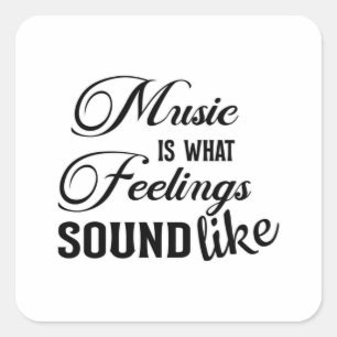 Pegatina Cuadrada Músico musical de Music Instruments Sound Lover Gi