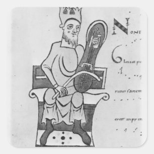 Pegatina Cuadrada Músico tocando una cruz