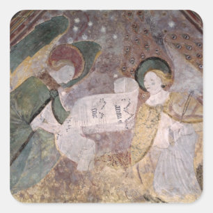 Pegatina Cuadrada Músicos de Ángel