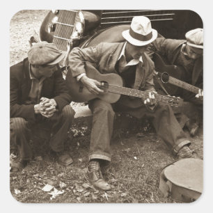 Pegatina Cuadrada Músicos de la calle, Maynardville, Tennessee, 193