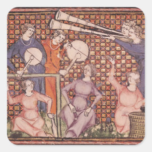 Pegatina Cuadrada Músicos de Ovide Moralize