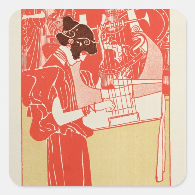 Pegatina Cuadrada Musik (Anverso)