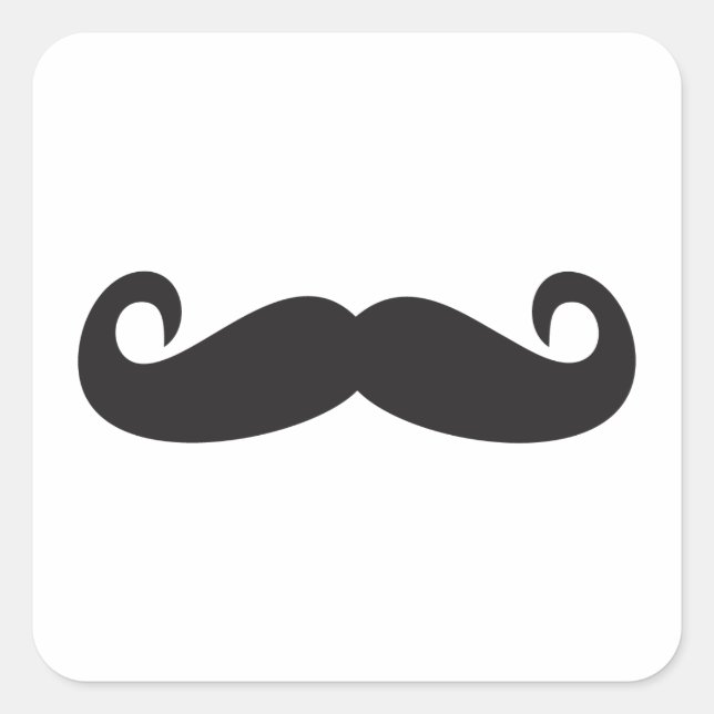 Pegatina Cuadrada Mustache (Anverso)