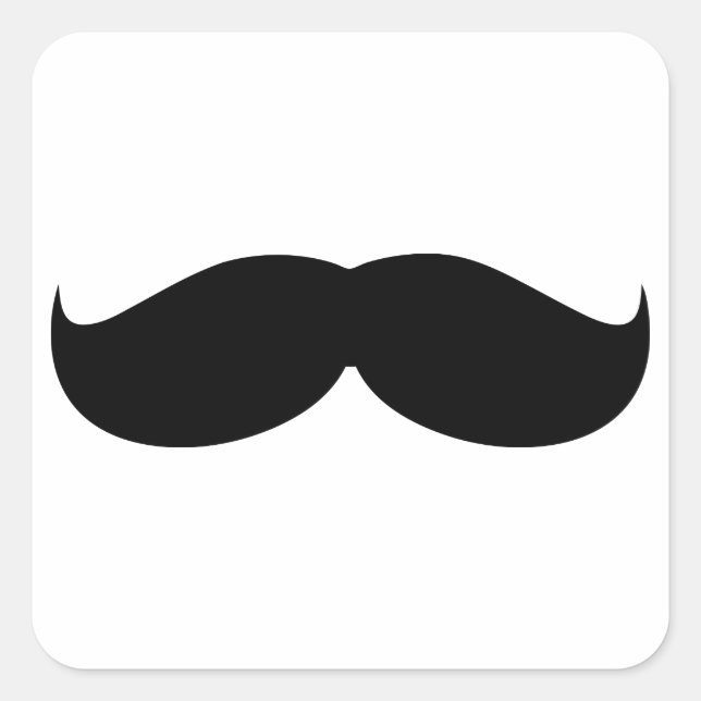 Pegatina Cuadrada Mustache (Anverso)