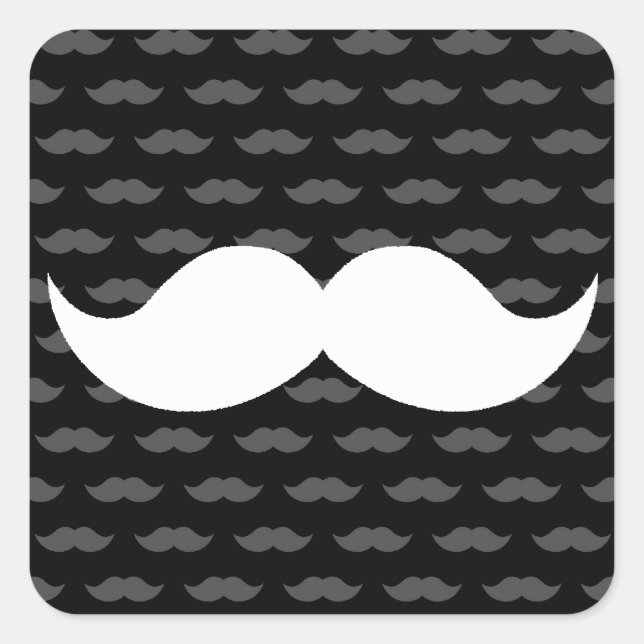 Pegatina Cuadrada Mustache Mustache (Anverso)