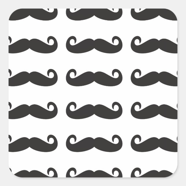 Pegatina Cuadrada Mustaches (Anverso)