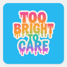 Pegatina Cuadrada Muy brillante - Tipografía de neón goteo con bol