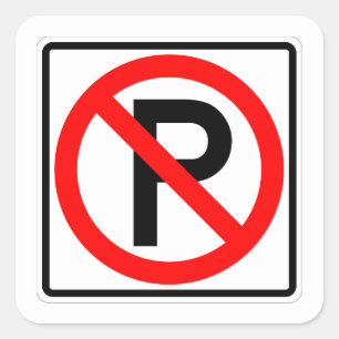 Pegatina Cuadrada Muy divertido Clásico Sin Rótulo de estacionamient