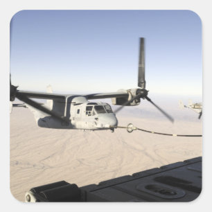 Pegatina Cuadrada MV-22 Osprey reabastece el vuelo intermedio