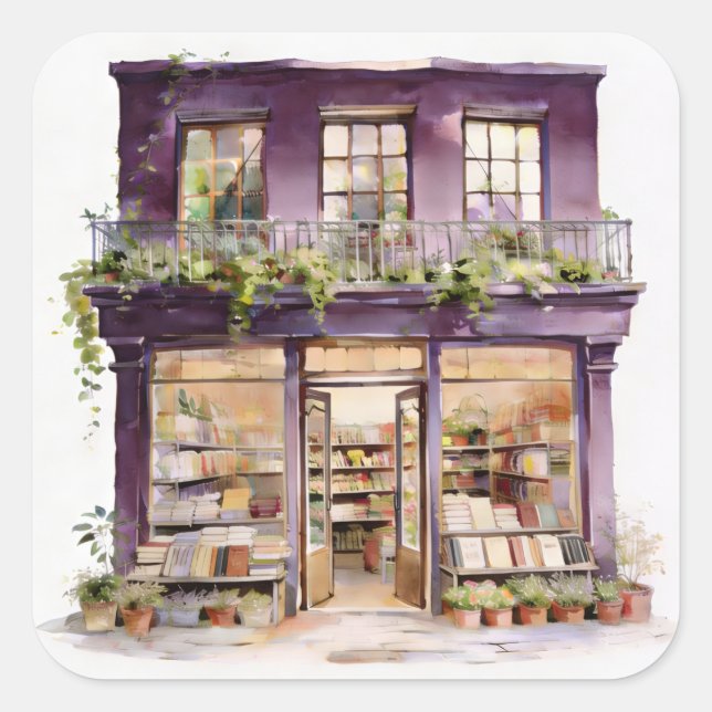 Pegatina Cuadrada My Bookstore  (Anverso)