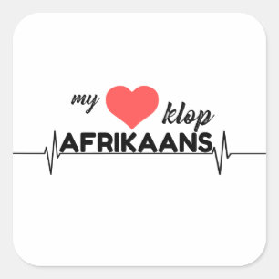 Pegatina Cuadrada My hart klop Afrikaans