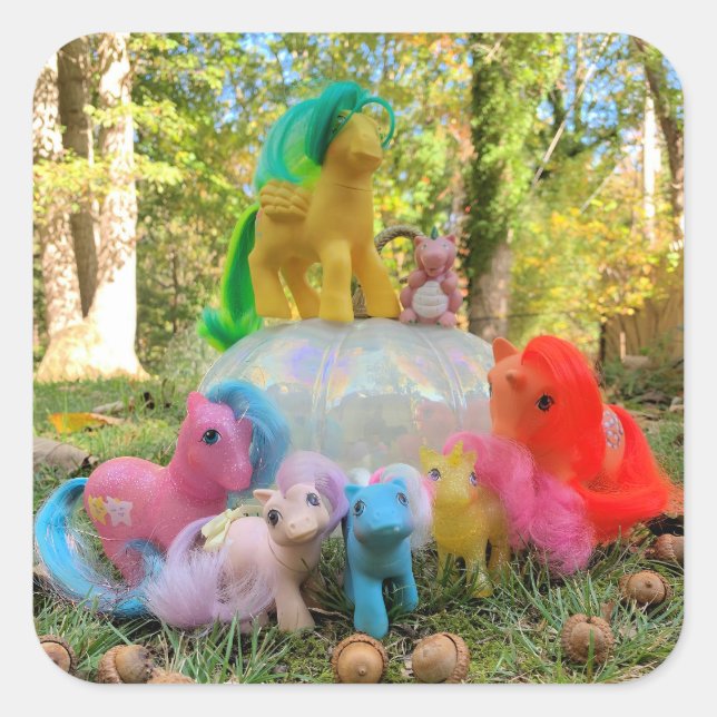 Pegatina Cuadrada My Little Pony Autumn Gathering (Anverso)