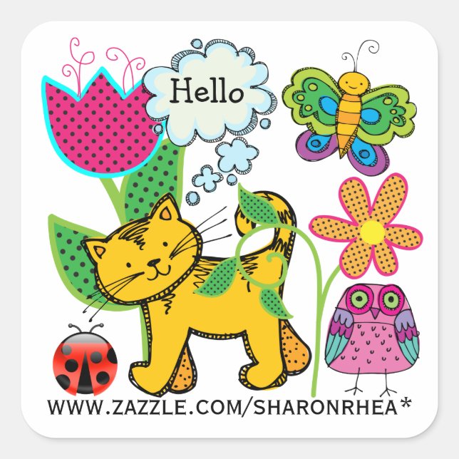 PEGATINA CUADRADA MY ZAZZLE - SRF (Anverso)