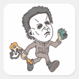 Pegatina Cuadrada Myers Juega la guitarra