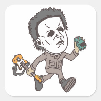 Pegatina Cuadrada Myers Juega la guitarra