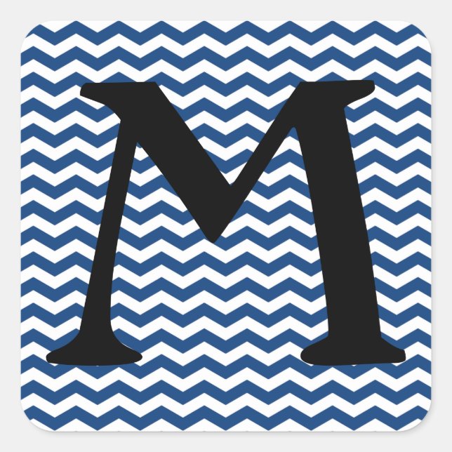 Pegatina Cuadrada Mykonos Blue Wave Chevron (Anverso)