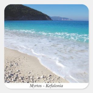 Pegatina Cuadrada Myrtos - Kefalonia