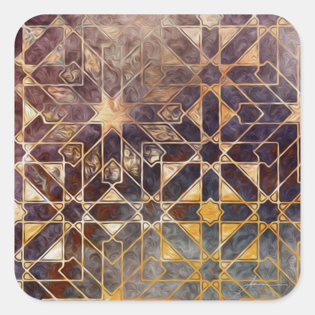 Pegatina Cuadrada Mystic Tiles I (Anverso)