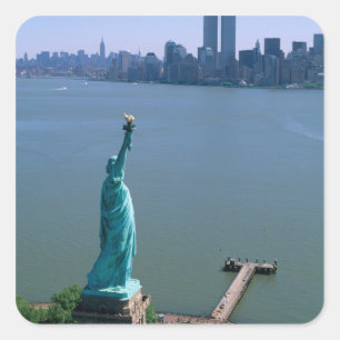 Pegatina Cuadrada N.A., EE.UU., Nueva York, Nueva York. La estatua