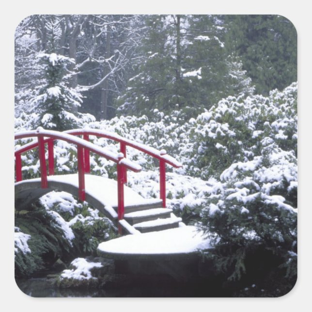 Pegatina Cuadrada N.A., EE.UU., Washington, Seattle. Puente lunar en (Anverso)