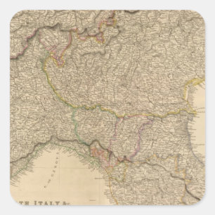 Pegatina Cuadrada N Italia, montañas
