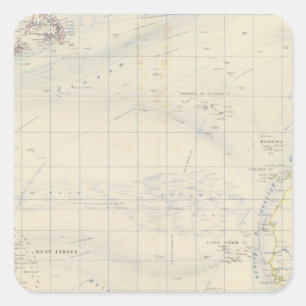 Pegatina Cuadrada N Océano Atlántico