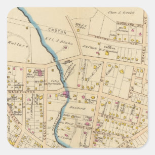 Pegatina Cuadrada N Tarrytown, Tarrytown, Nueva York