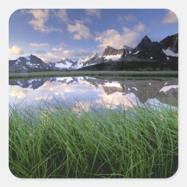 Pegatina Cuadrada NA, Canadá, Alberta, Tonquin Valley. Jasper (Anverso)