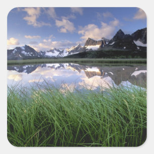 Pegatina Cuadrada NA, Canadá, Alberta, Valle de Tonquin. Jasper