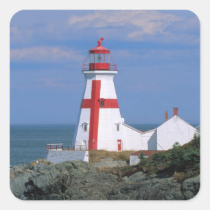 Pegatina Cuadrada NA, Canadá, Nueva Brunswick, Isla Campobello.