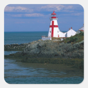 Pegatina Cuadrada NA, Canadá, Nueva Brunswick, isla Campobello. 4