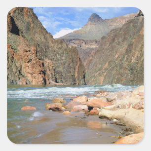 Pegatina Cuadrada NA, EE. UU., Arizona. Parque Nacional del Gran Cañ
