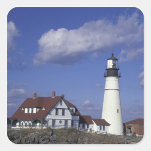 Pegatina Cuadrada NA, EE. UU., Maine, cerca de Portland, Portland He